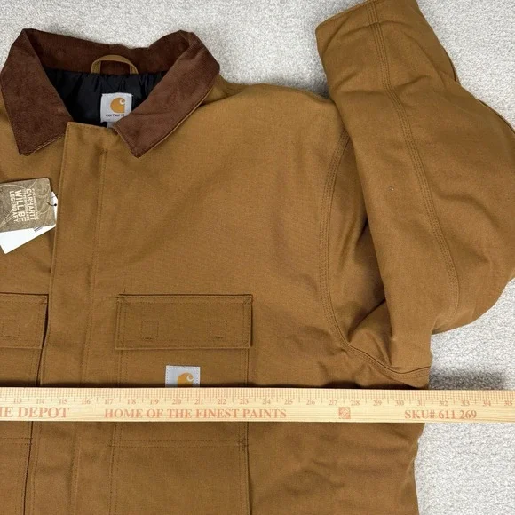 Carhartt Jacket COO3-BRN Brown Size 3XL Quilted Lined Chore Coat Canvas NWT - Picture 4 of 16